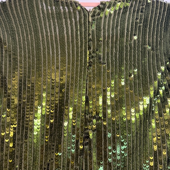 Mango Women's Shimmering Olive Wide-Leg Jumpsuit, Size M. - Picture 8 of 16